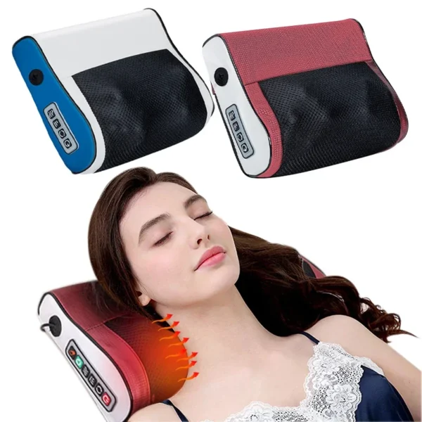 Masajeador multifuncional para cuello y hombros, herramienta para amasar cuello y espalda para el hogar con masaje de compresión caliente ajustable múltiple