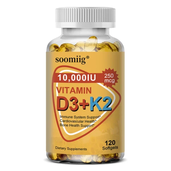 Suplemento de vitamina D3 y K2 10000 IU Salud inmune, cabello, piel y uñas Salud de articulaciones, huesos, cardiovascular y inmune. - Imagen 7