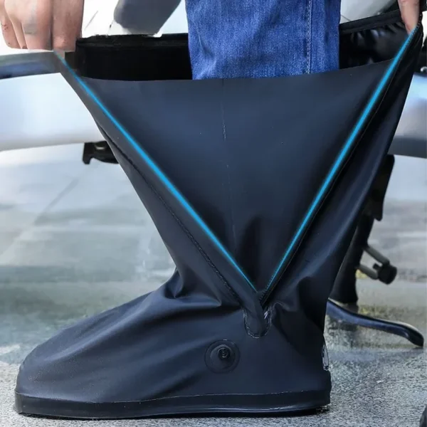 Zapatos antideslizantes de tubo alto, impermeables, resistentes al agua, cubiertas de zapatos para exteriores gruesas y resistentes al desgaste para hombres y mujeres - Imagen 3