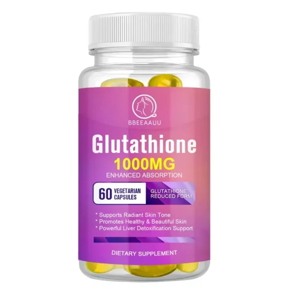 BBEEAAUU-cápsulas de glutatión, soporte para blanqueamiento de la piel, mejora la luminosidad, antiarrugas y Antienvejecimiento, desintoxicación, salud del ver - Imagen 7