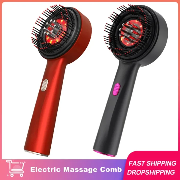 Cepillo eléctrico para el crecimiento del cabello con máquina de luz infrarroja, masaje del cuero cabelludo del punto de acupuntura, ejercicio antipérdida de cabello, peines para depurar el cabello