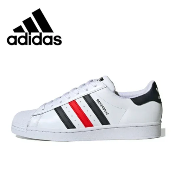 Adidas Originals Superstar oro blanco Low-top clásico Casual hombres mujeres zapatos de skate FX7483 - Imagen 14