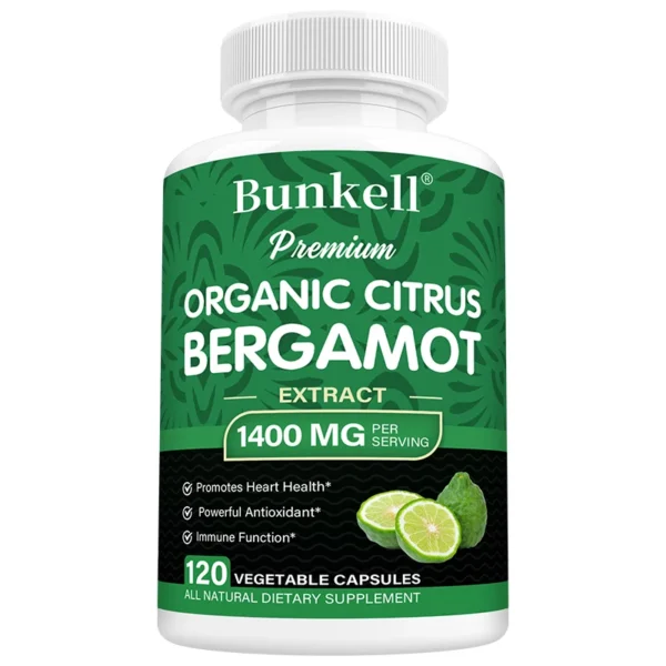 Bergamota cítrica orgánica 1400 mg - Cardiovascular, circulante, salud de la piel - Apoya niveles de triglicéridos saludables, antioxidante - Imagen 7