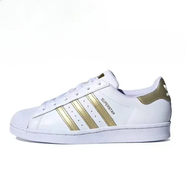 Adidas Originals Superstar oro blanco Low-top clásico Casual hombres mujeres zapatos de skate FX7483