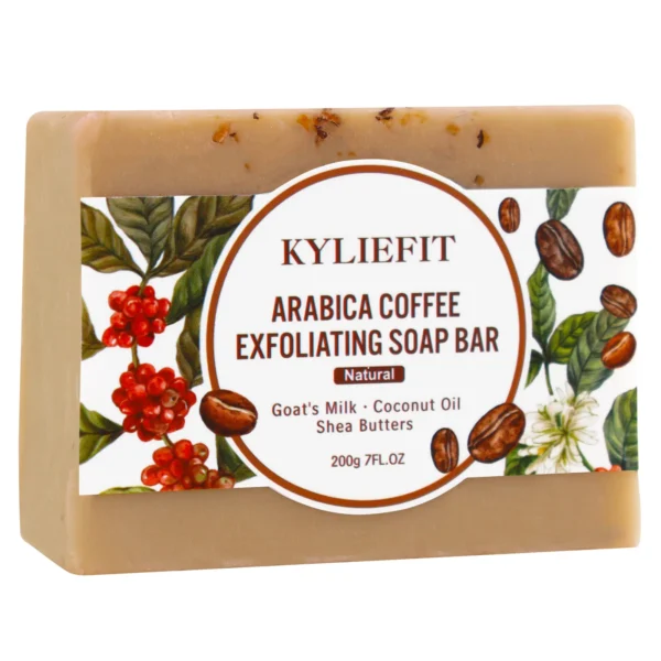 KYLIEFIT exfoliante de café y nueces brasileñas, exfoliante de azúcar de karité, aclara, rejuvenece, exfolia, nutre, limpia la piel, uso facial y corporal - Imagen 7