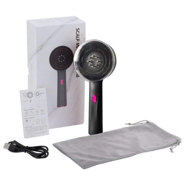 Cepillo eléctrico para el crecimiento del cabello con máquina de luz infrarroja, masaje del cuero cabelludo del punto de acupuntura, ejercicio antipérdida de cabello, peines para depurar el cabello - Imagen 8