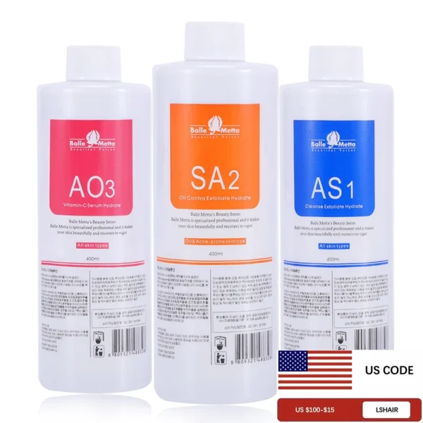 1200ML Hydra líquido suero Facial Aqua Peel solución AS1 SA2 AO3 para máquina de belleza cuidado de la piel limpieza profunda 3 unids/lote